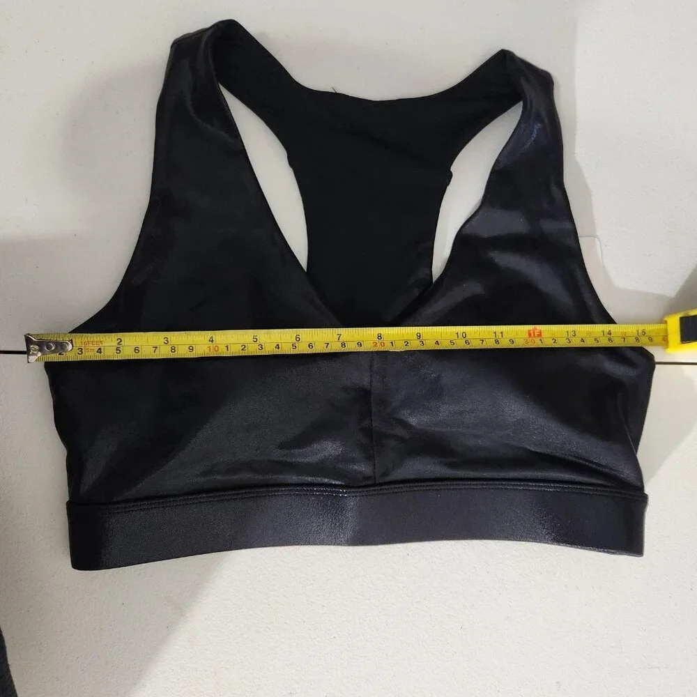 Fabletics Sports Bra Womens Medium Black On-the-Go Mid Medium Impact Racerback